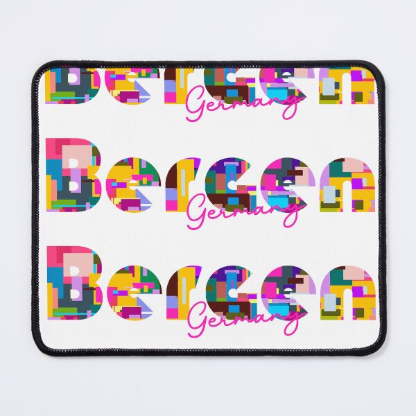Item preview, Bergen, Germany, Vibrant Abstract City Typography Art designed and sold by Wanderful-roads.