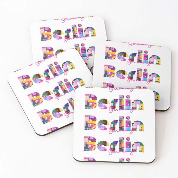 Item preview, Berlin, Germany, Vibrant Abstract City Typography Art designed and sold by Wanderful-roads.