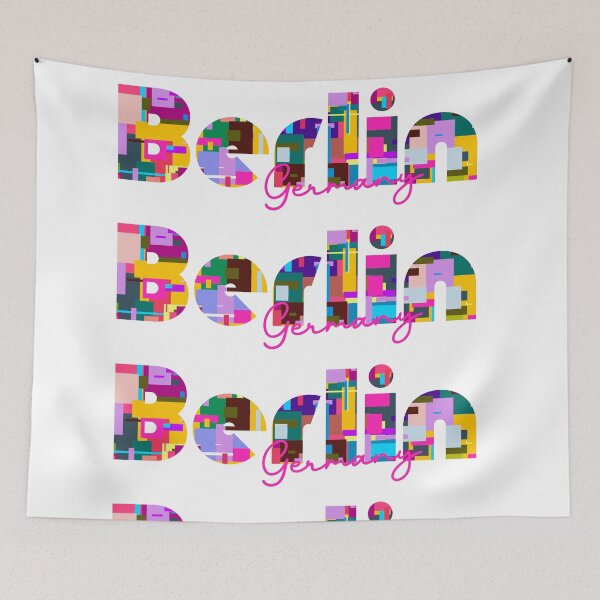 Item preview, Berlin, Germany, Vibrant Abstract City Typography Art designed and sold by Wanderful-roads.