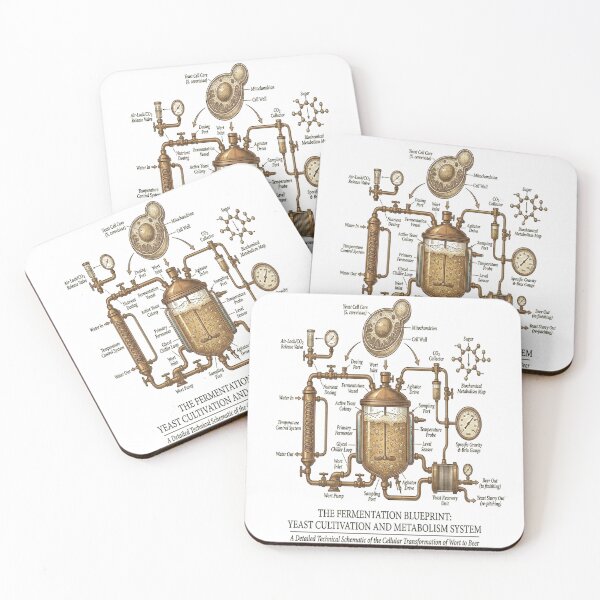 Item preview, The Fermentation Blueprint - Yeast Metabolism & Brewing Science Schematic designed and sold by ClaussShop.
