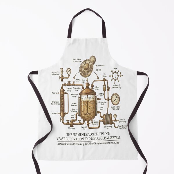 Item preview, The Fermentation Blueprint - Yeast Metabolism & Brewing Science Schematic designed and sold by ClaussShop.