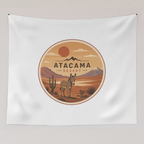 Item preview, Atacama Desert in South America, Vintage Travel Art Circle Emblem designed and sold by MaateoDesign.