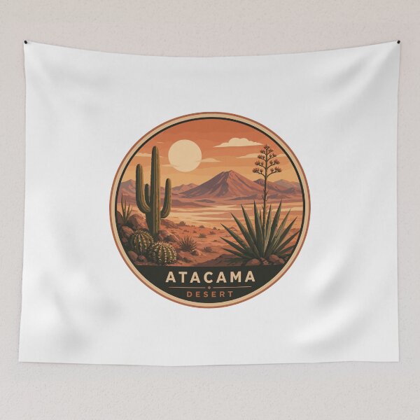 Item preview, Atacama Desert in Northern Chile, Vintage Travel Art Circle Emblem designed and sold by MaateoDesign.