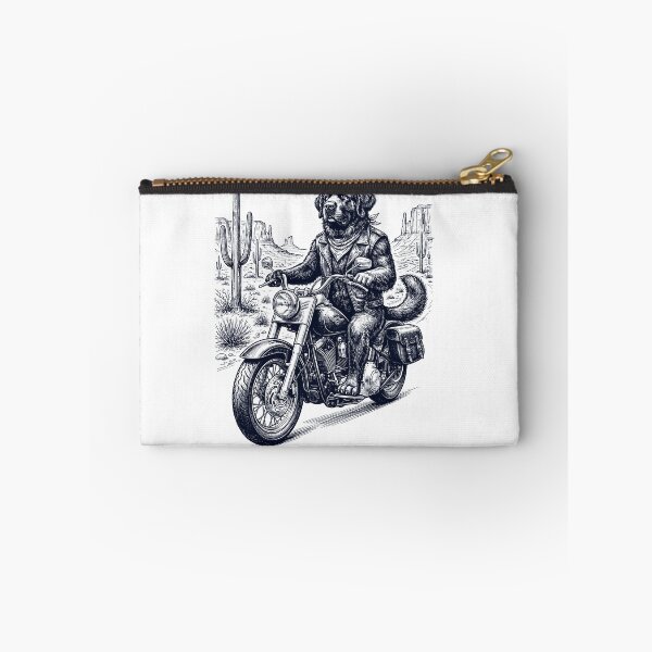 Item preview, Vintage Newfoundland Riding Motorbike Moto Western Cowboy Dog Lover designed and sold by DoodleTortle.