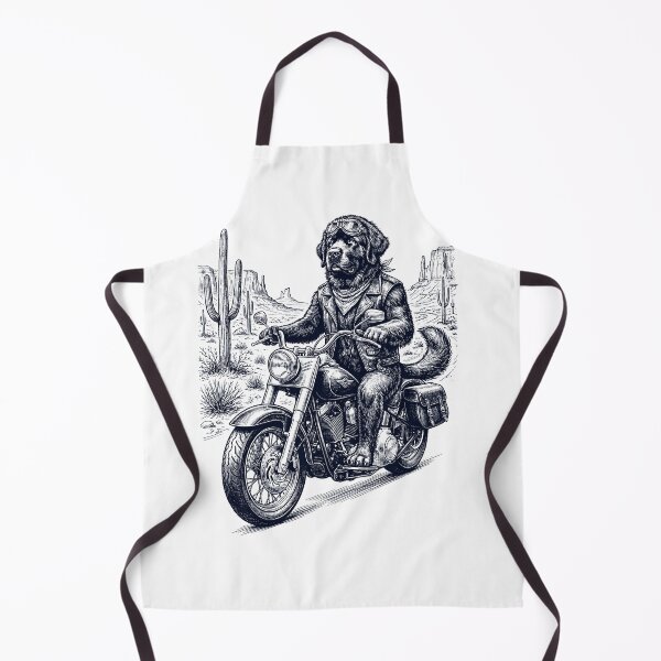 Item preview, Vintage Newfoundland Riding Motorbike Moto Western Cowboy Dog Lover designed and sold by DoodleTortle.