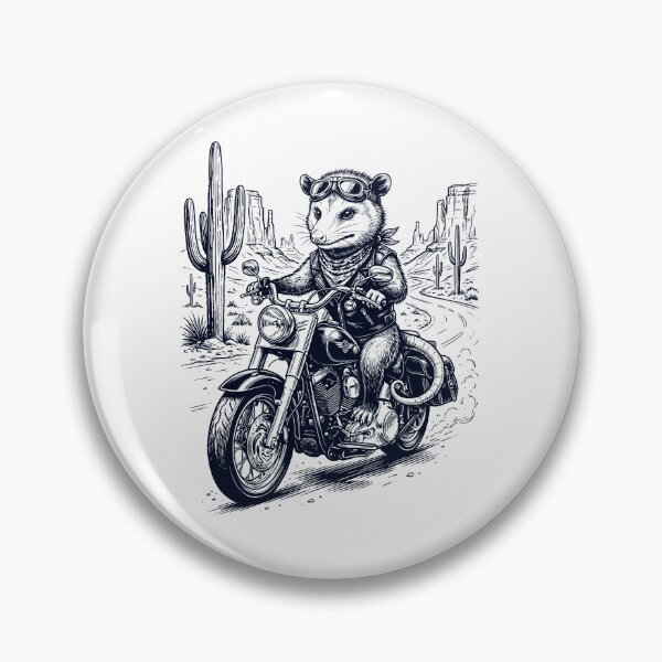 Item preview, Vintage Opossum Riding Motorbike Moto Western Cowboy Animal Lover designed and sold by DoodleTortle.