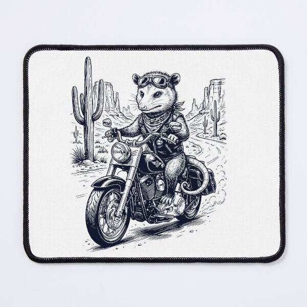 Item preview, Vintage Opossum Riding Motorbike Moto Western Cowboy Animal Lover designed and sold by DoodleTortle.