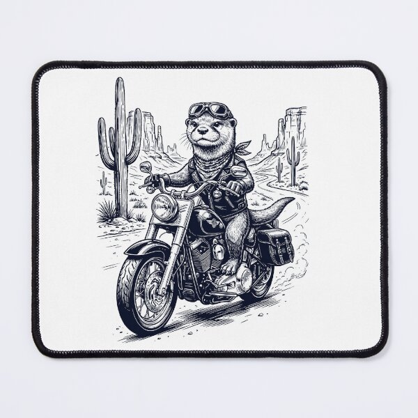 Item preview, Vintage Otter Riding Motorbike Moto Western Cowboy Animal Lover designed and sold by DoodleTortle.