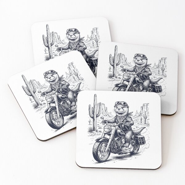 Item preview, Vintage Otter Riding Motorbike Moto Western Cowboy Animal Lover designed and sold by DoodleTortle.