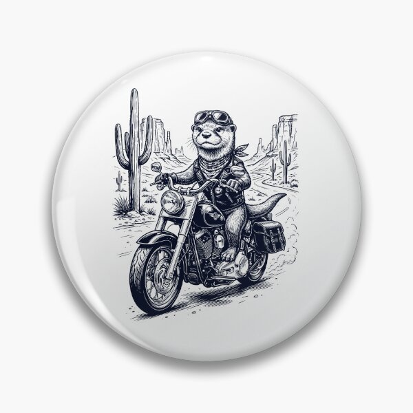 Item preview, Vintage Otter Riding Motorbike Moto Western Cowboy Animal Lover designed and sold by DoodleTortle.