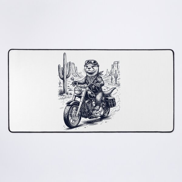 Item preview, Vintage Otter Riding Motorbike Moto Western Cowboy Animal Lover designed and sold by DoodleTortle.