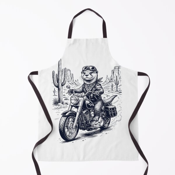 Artikelvorschau, Vintage Otter fährt Motorrad Moto Western Cowboy Tierliebhaber entworfen und verkauft von DoodleTortle.