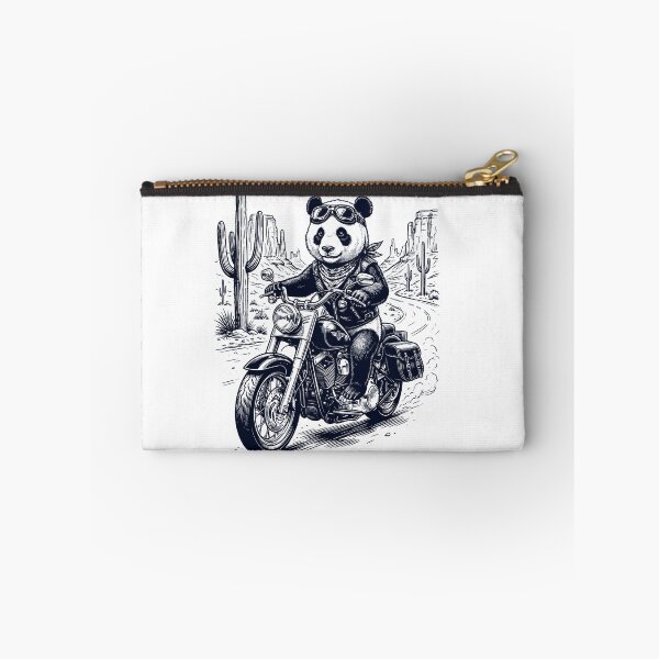 Item preview, Vintage Panda Riding Motorbike Moto Western Cowboy Animal Lover designed and sold by DoodleTortle.