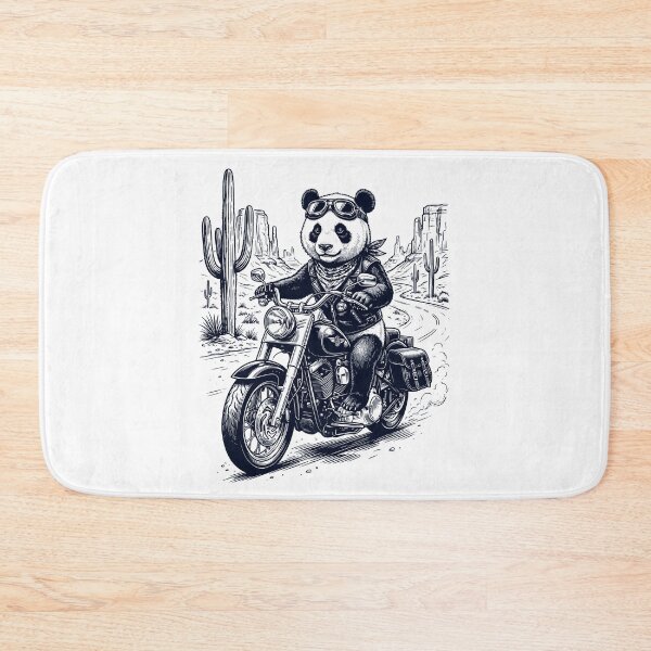 Item preview, Vintage Panda Riding Motorbike Moto Western Cowboy Animal Lover designed and sold by DoodleTortle.