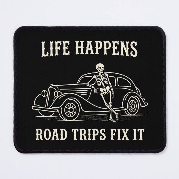 Item preview, Life Happens Road Trips Fix It Skeleton Car – Travel Therapy Gothic designed and sold by printedartgoods.