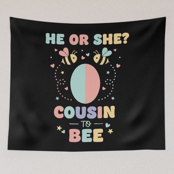 Item preview, Gender Reveal Baby Shower He Or She Cousin To Bee designed and sold by LuminOrb.
