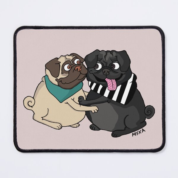 Item preview, Hugs & Pugs — Fuzzy Love Cartoon designed and sold by MyxaART.