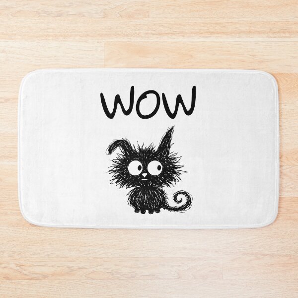 Item preview, Funny Black Cat –  Wow Mood | Doodle Cat Meme designed and sold by moodiecatshop.