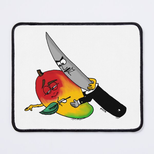 Item preview, Mango and Knife Tango — Funny Food Pun Cartoon designed and sold by MyxaART.