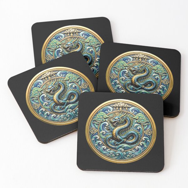 Item preview, ​Azure Dragon Guardian - Mythical Celestial Medal Art designed and sold by Spirits Dark Japan.