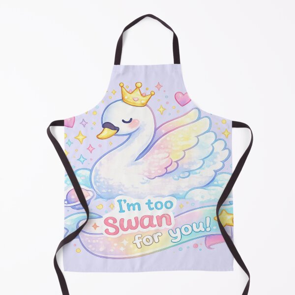 Item preview, Pastel Cute Swan with Funny Quote “I’m Too Swan For You” – Kawaii Watercolor Illustration designed and sold by Nusha Creations.