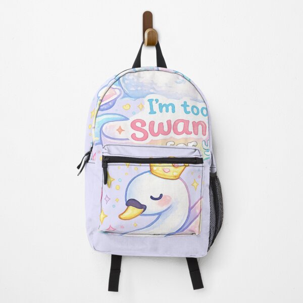 Item preview, Pastel Cute Swan with Funny Quote “I’m Too Swan For You” – Kawaii Watercolor Illustration designed and sold by StickyDelights.