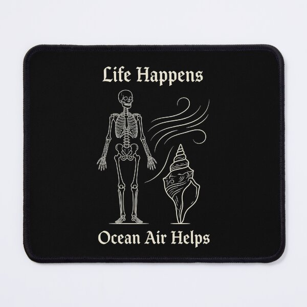 Item preview, Life Happens Ocean Air Helps Gothic Shell Skeleton – Coastal Calm Aesthetic designed and sold by printedartgoods.
