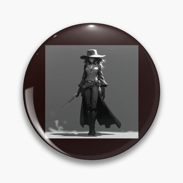 Item preview, Cowgirl Gunslinger Black and White Western Art designed and sold by inkoutninja.