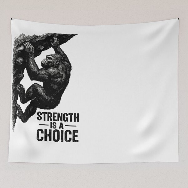 Item preview, Bouldering Gorilla Overhang: Strength Is a Choice designed and sold by Pineapple-Tree.