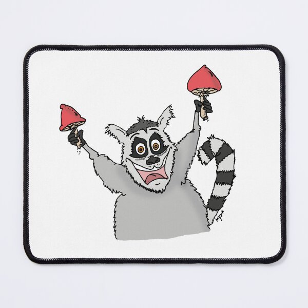 Item preview, Crazy Lemur with Mushrooms — Funny Cartoon Sticker designed and sold by MyxaART.