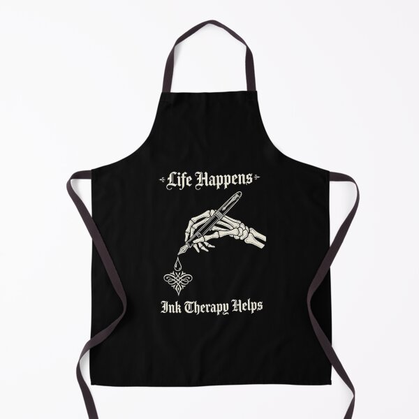 Item preview, Life Happens Ink Therapy Helps Gothic Pen Skeleton – Writer Healing Shirt designed and sold by printedartgoods.