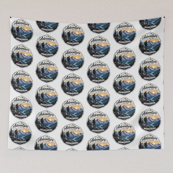 Item preview, Adventure Is Calling Hiking Mountain Travel Sticker designed and sold by Ishratparween11.