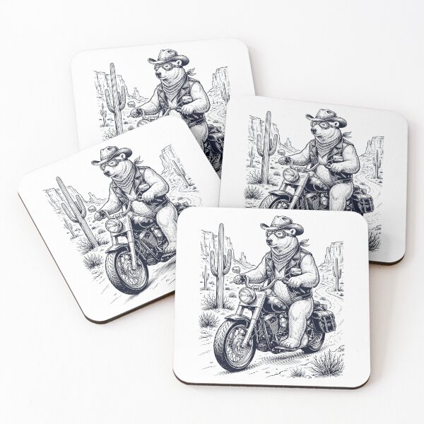 Item preview, Vintage Polar Bear Riding Motorbike Moto Western Cowboy Animal Lover designed and sold by DoodleTortle.