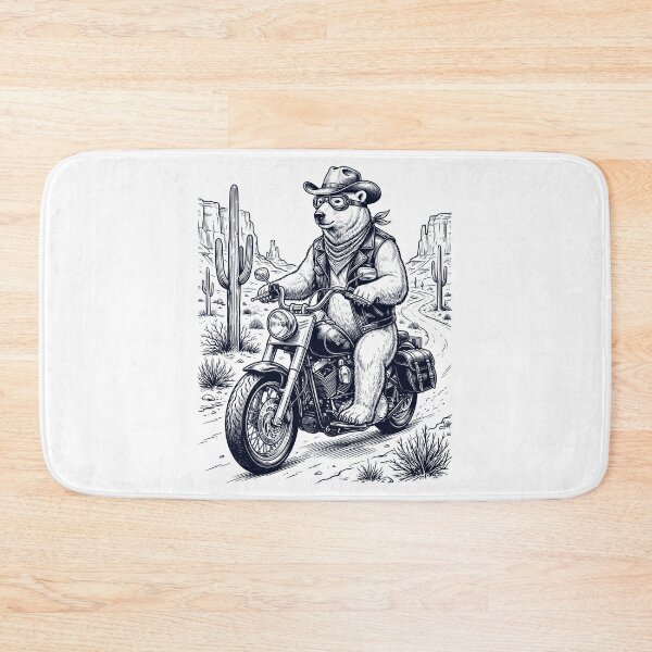 Item preview, Vintage Polar Bear Riding Motorbike Moto Western Cowboy Animal Lover designed and sold by DoodleTortle.