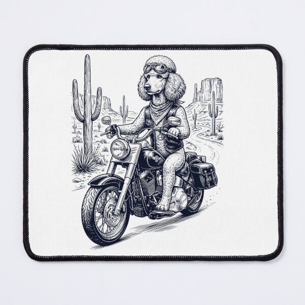 Item preview, Vintage Poodle Riding Motorbike Moto Western Cowboy Dog Lover designed and sold by DoodleTortle.