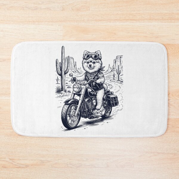 Item preview, Pomerania vintage montando una motocicleta, amante de los perros vaqueros del oeste designed and sold by DoodleTortle.