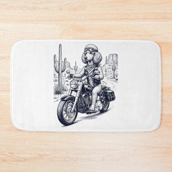 Item preview, Vintage Poodle Riding Motorbike Moto Western Cowboy Dog Lover designed and sold by DoodleTortle.