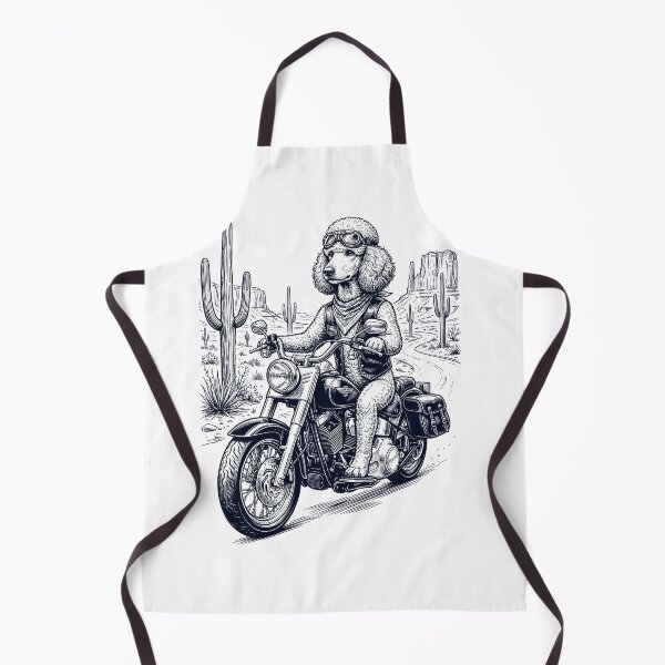 Artikelvorschau, Vintage Pudel fährt Motorrad Moto Western Cowboy Hundeliebhaber entworfen und verkauft von DoodleTortle.