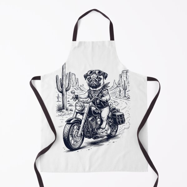 Item preview, Vintage Pug Riding Motorbike Moto Western Cowboy Dog Lover designed and sold by DoodleTortle.