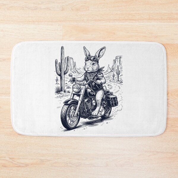 Item preview, Vintage Rabbit Riding Motorbike Moto Western Cowboy Animal Lover designed and sold by DoodleTortle.