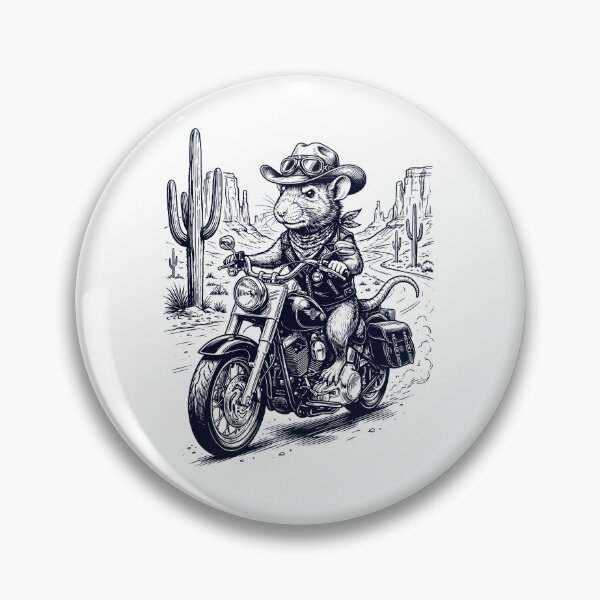 Item preview, Vintage Rat Riding Motorbike Moto Western Cowboy Animal Lover designed and sold by DoodleTortle.