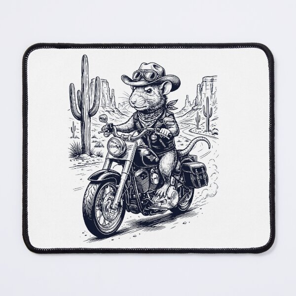 Item preview, Vintage Rat Riding Motorbike Moto Western Cowboy Animal Lover designed and sold by DoodleTortle.