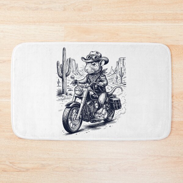 Item preview, Vintage Rat Riding Motorbike Moto Western Cowboy Animal Lover designed and sold by DoodleTortle.