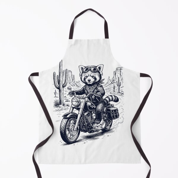 Item preview, Vintage Red Panda Riding Motorbike Moto Western Cowboy Animal Lover designed and sold by DoodleTortle.