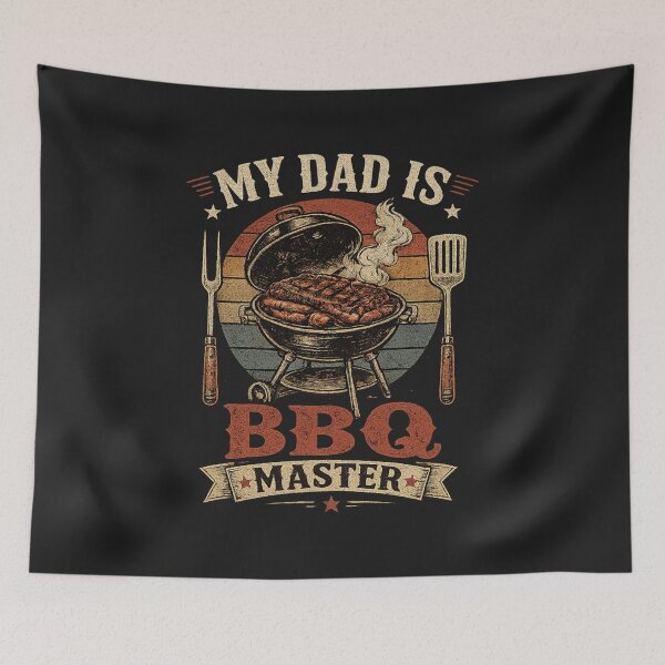 Item preview, My Dad Is BBQ Master – Vintage Retro Grilling Shirt designed and sold by MWSailingClub.