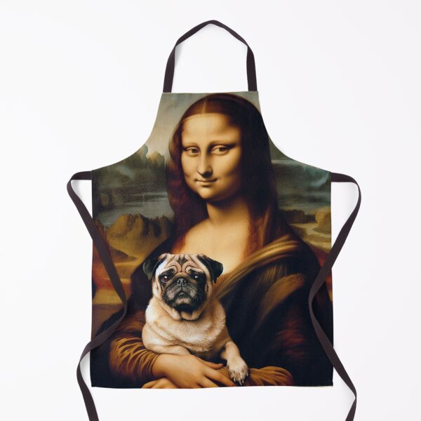 Item preview, Mona Lisa with Pug Dog Da Vinci painting Gioconda parody designed and sold by ArtUnova.
