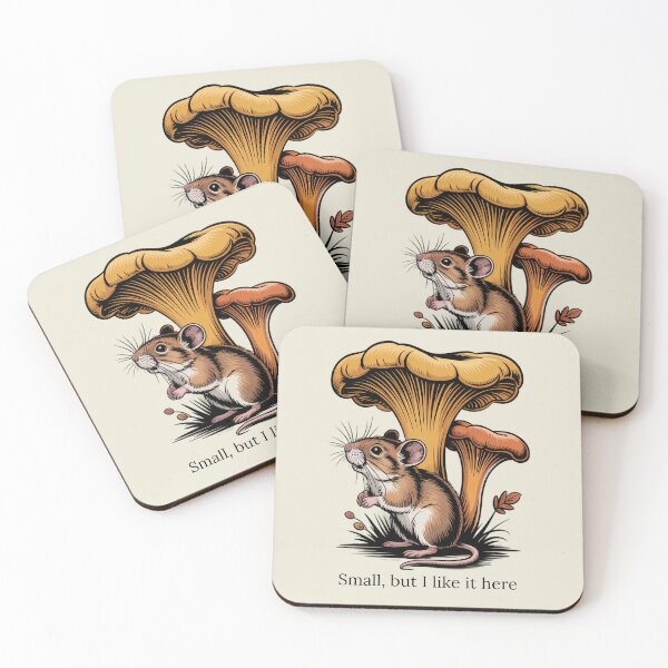 Item preview, Small But I Like It Here Cute Mouse Mushroom Cottagecore Art designed and sold by AlexandraSand.