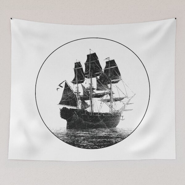 Item preview, Pirates at Sea Tall Ship Dark Gothic Nautical Art designed and sold by Ghoul Enterprises.