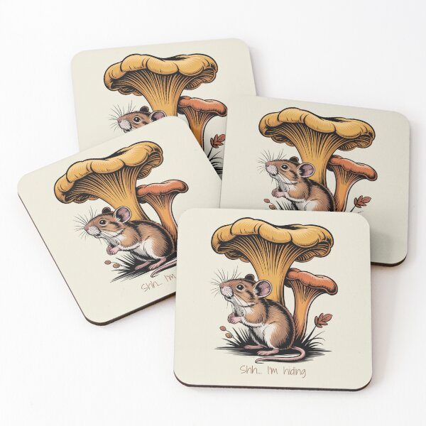 Item preview, Shh I’m Hiding Cute Introvert Mouse Under Mushroom Vintage Art designed and sold by AlexandraSand.