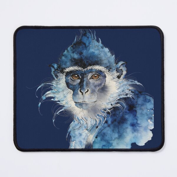 Item preview, Blue Spirit Monkey Watercolor Portrait designed and sold by KiraChie.